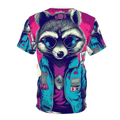 Raccoon Poker Card Player Furry Champion Unisex Cut & Sew Tee (AOP)