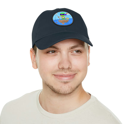 Alien Fisherman Visitor 751 Fish Dad Hat with Leather Patch (Round)