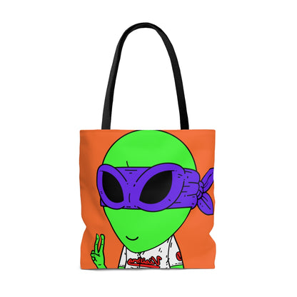 Purple Ninja Peace Visitor Jersey Alien AOP Tote Bag