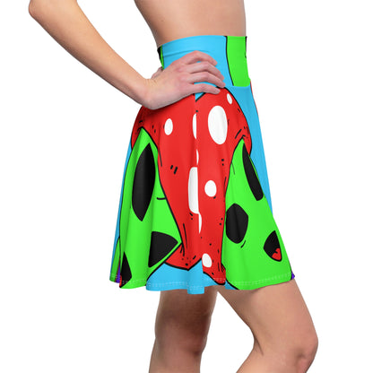 Healthy Sport Jersey Mushroom Alien Women's Skater Skirt