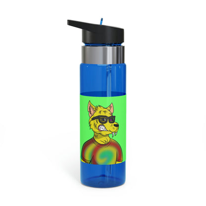 Wolve Cyborg Camisa de lobo con teñido anudado Piel amarilla Gafas de sol frescas Botella deportiva Kensington Tritan™, 20 oz