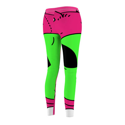 Pink Bear Green Peace Hand Tongue Visitor Alien Women's Cut & Sew Casual Leggings