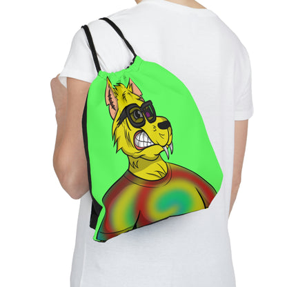 Wolve Cyborg Tie Dye Wolf Shirt Yellow Fur Cool Sun Glasses Outdoor Drawstring Bag