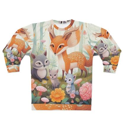 Lindas criaturas del bosque caprichosa arte animal sudadera unisex (AOP)