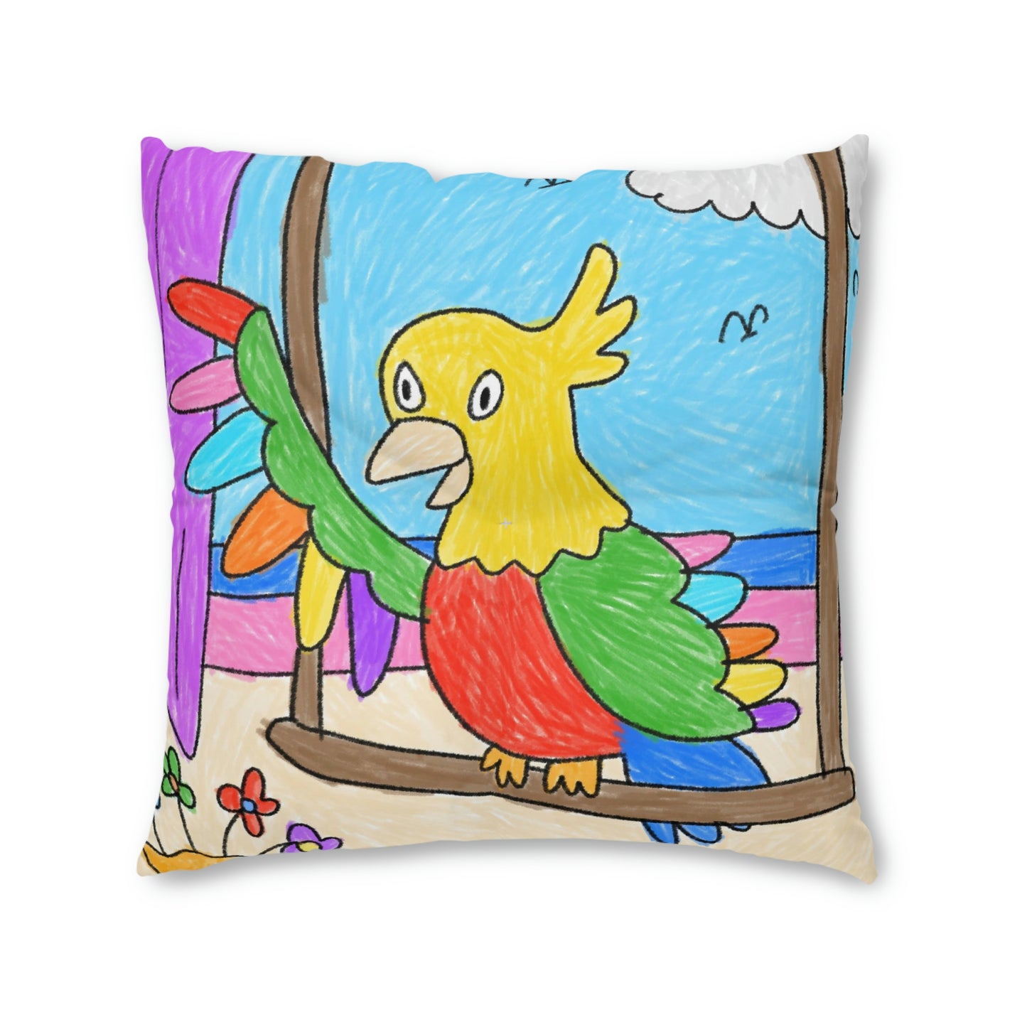 Animal Lover Parrot Perfect Gift for Parrot Owners Tufted Floor Pillow, Square