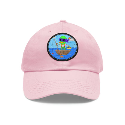 Alien Fisherman Visitor 751 Fish Dad Hat with Leather Patch (Round)