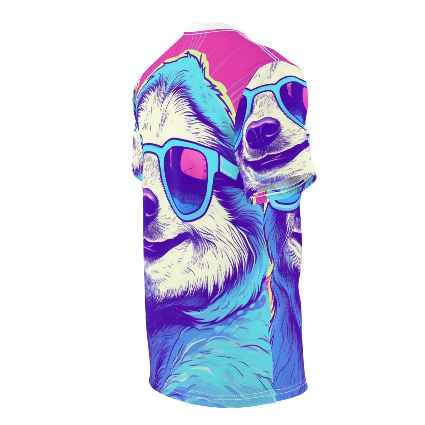 Space Sloth Retro Animal Style Unisex Cut & Sew Tee (AOP)