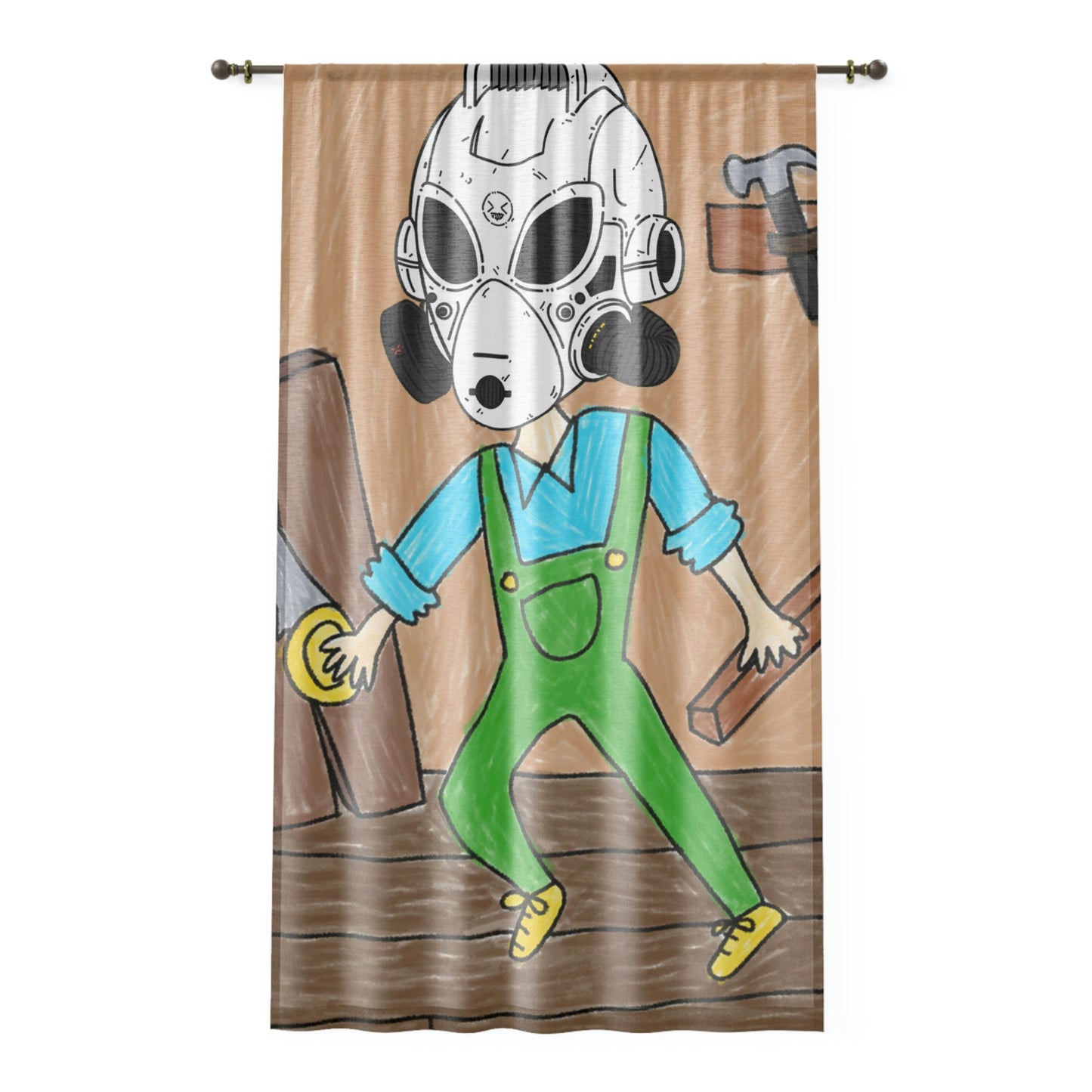 Master Crafter Robotic Alien LOL Visitor Tool Utility Window Curtain