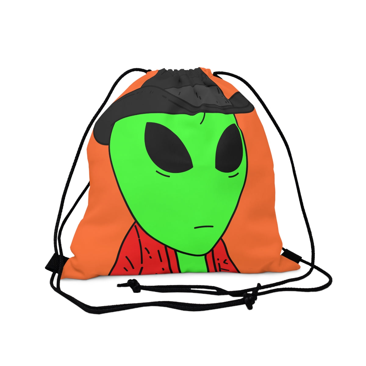 Red Robe Alien Black Top Hat Green Visitor Outdoor Drawstring Bag