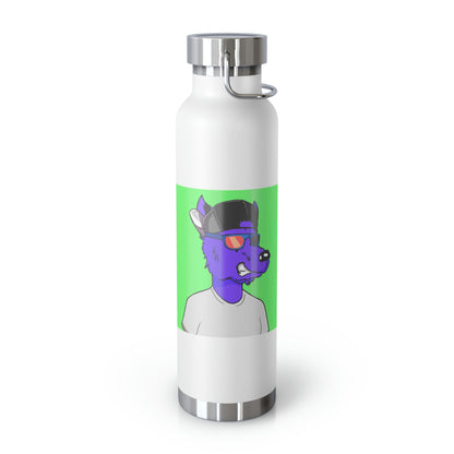 Cyborg Wolf Purple Fur Werewolve Copper Vacuum Insulated Bottle, 22oz