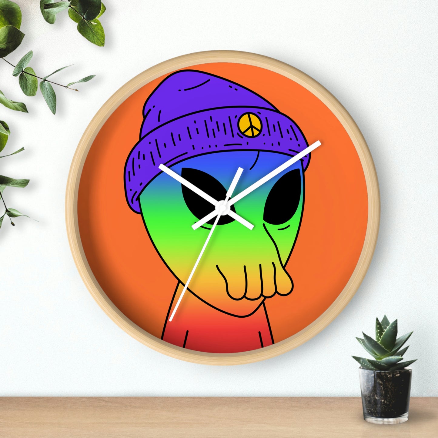 Peace Alien Pride Wall clock