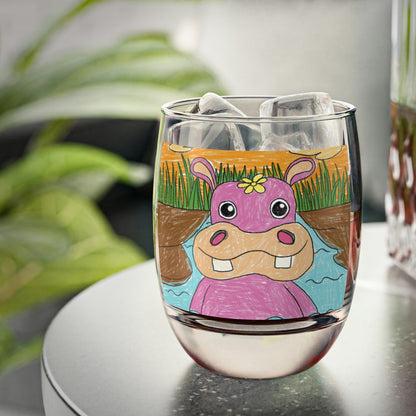 Hippo Hippopotamus Animal Creature Graphic Whiskey Glass