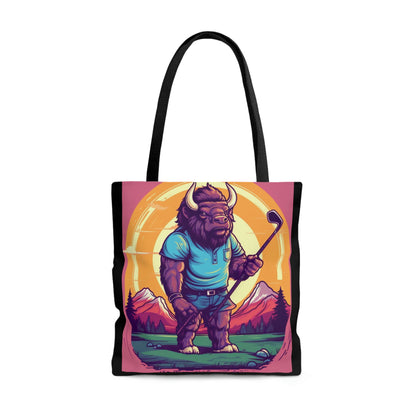 Golf Bison Buffalo USA Style Graphic Tote Bag (AOP)