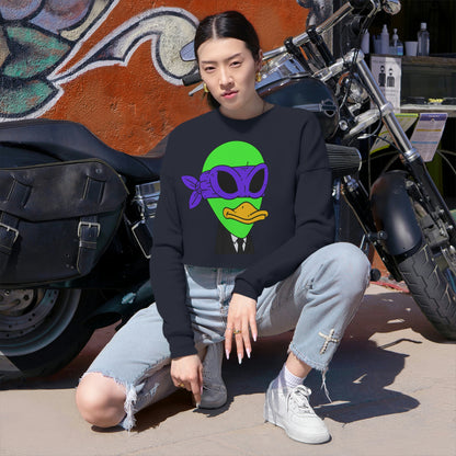 Alien Visitor 751 Women's Cropped Sweatshirt