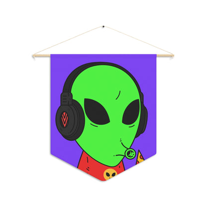 The Visitors Pizza Alien with Headphones Pennant