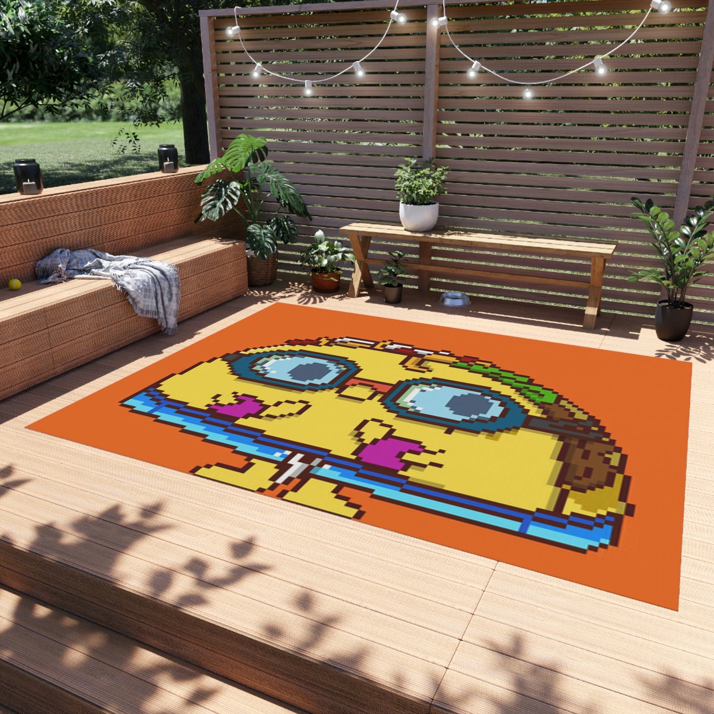 Swimming Floats Taco Character Swim Outdoor Rug