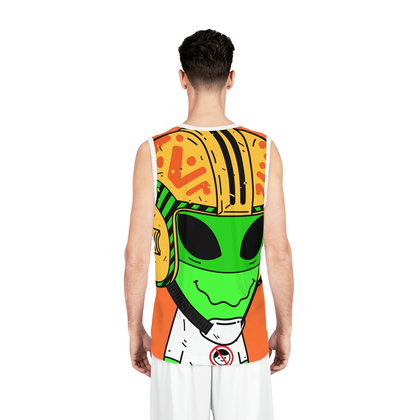 Alien Green Sporty Basketball Jersey (AOP)