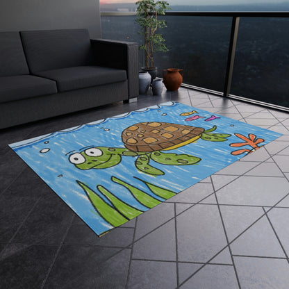 Sea Turtle Beach Sand Ocean Outdoor Rug