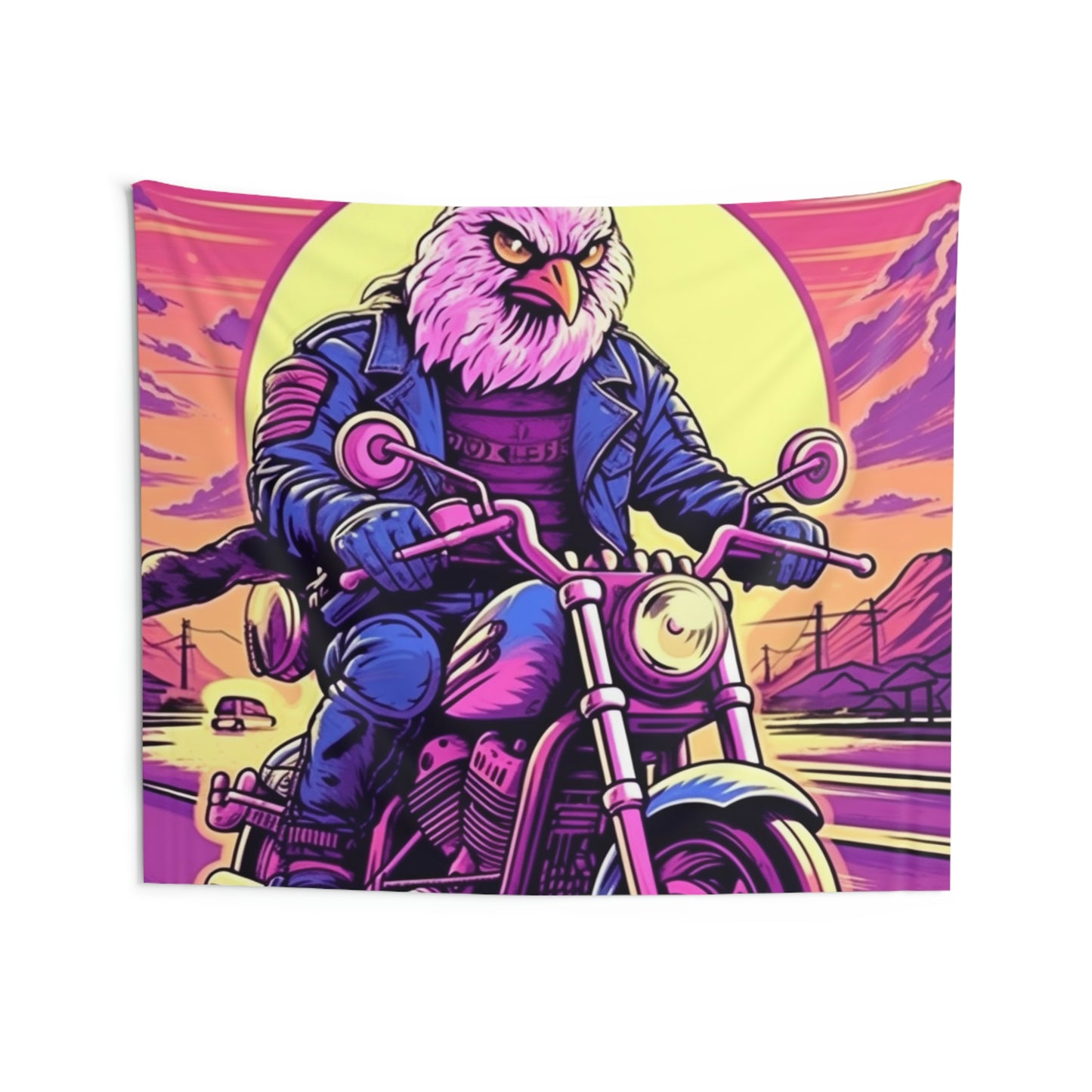 American Bald Eagle Motorcycle Ride USA Style Indoor Wall Tapestries