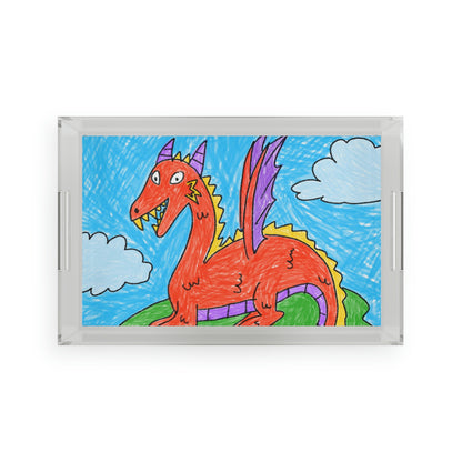 Fierce Dragon Medieval Acrylic Serving Tray