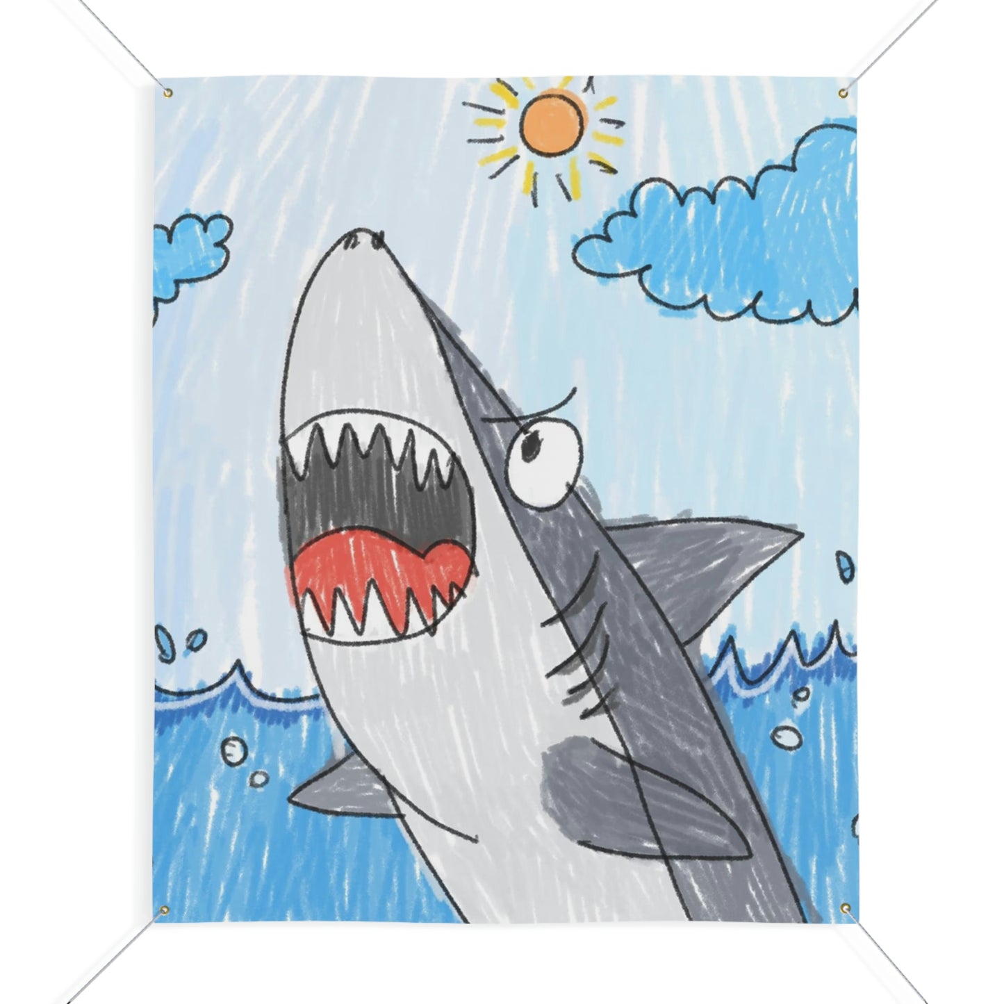 Shark Jaw Teeth Attack Ocean Sea Creature Matte Banner