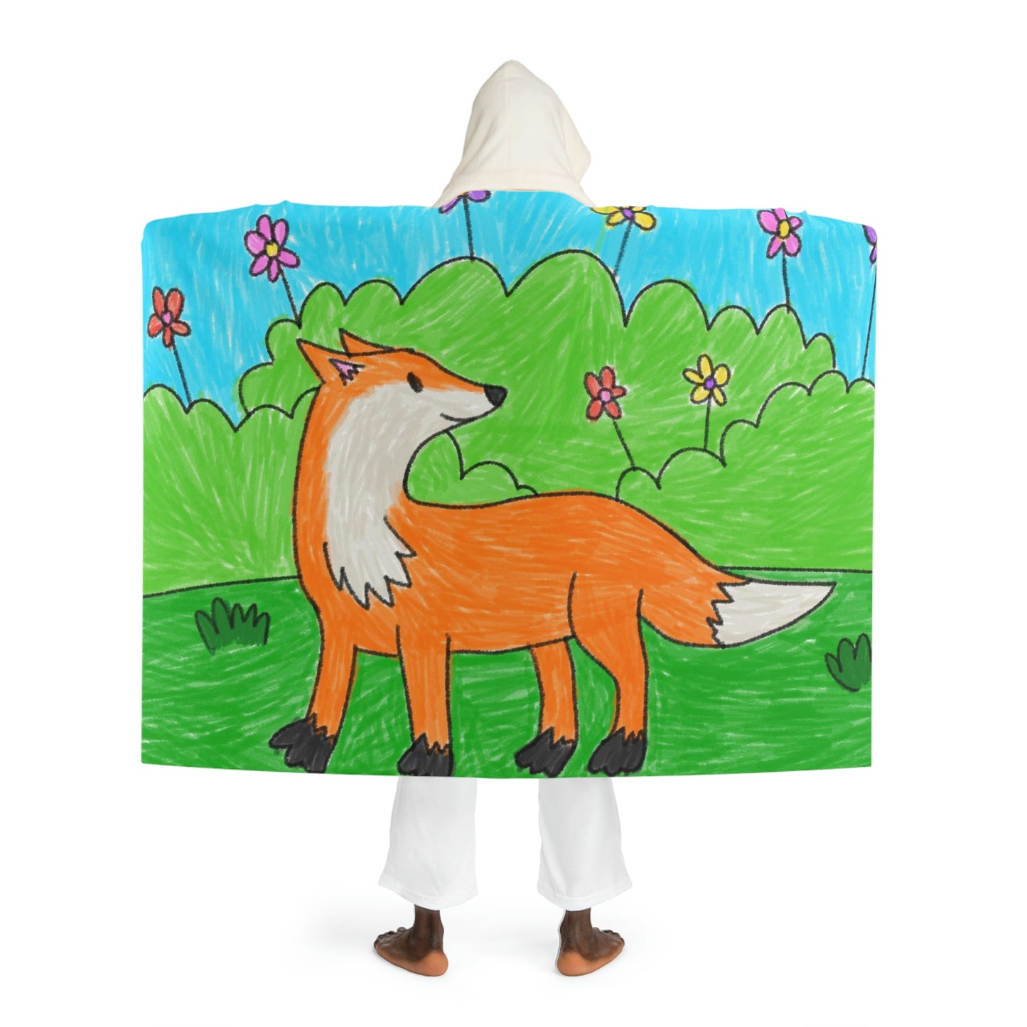 Fox Woodland Animal Foxy Hooded Sherpa Fleece Blanket