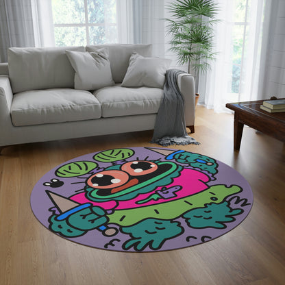 Frog Fly Fantasy Round Rug