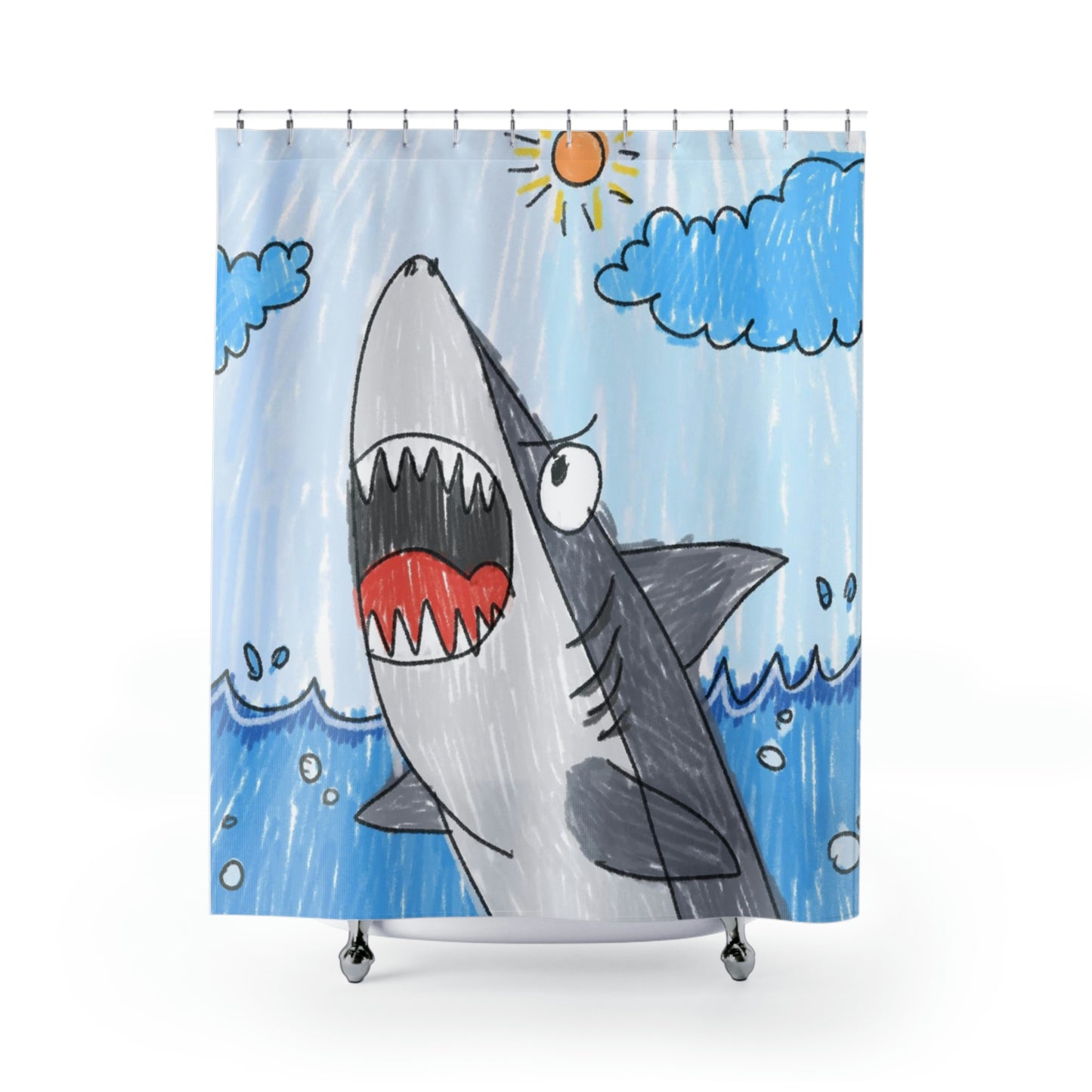 Shark Jaw Teeth Attack Ocean Sea Creature Shower Curtains