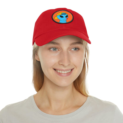 Blue Blood Alien Visitor Dad Hat with Leather Patch (Round)