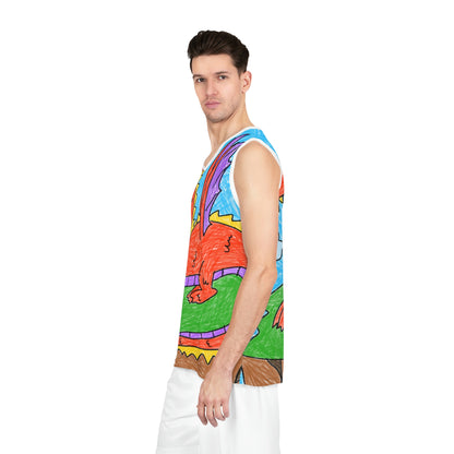 Fierce Dragon Medieval Basketball Jersey (AOP)