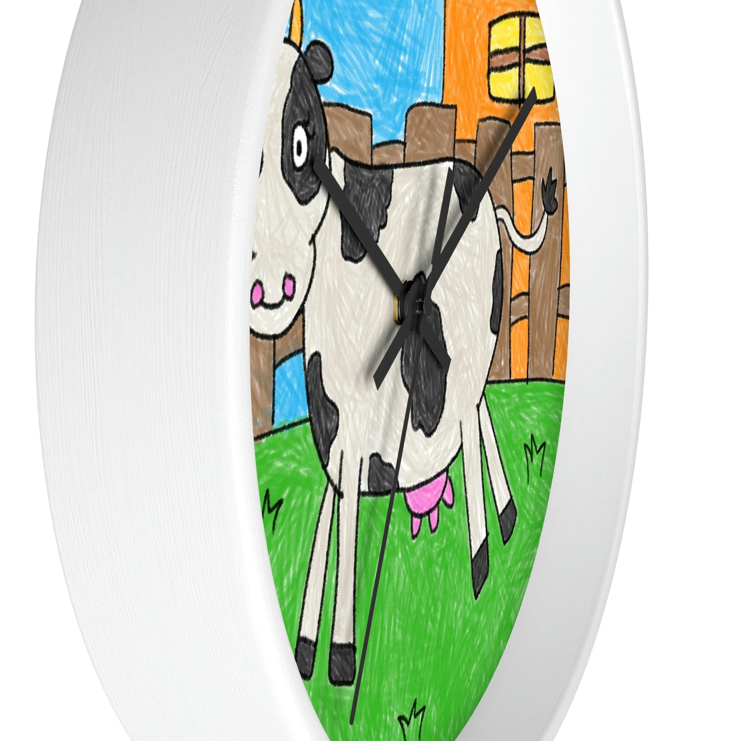 Cow Moo Farm Barn Animal Character Wall clock