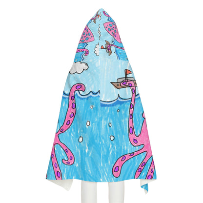 The Kraken Octopus Clean Graphic Youth Hooded Towel