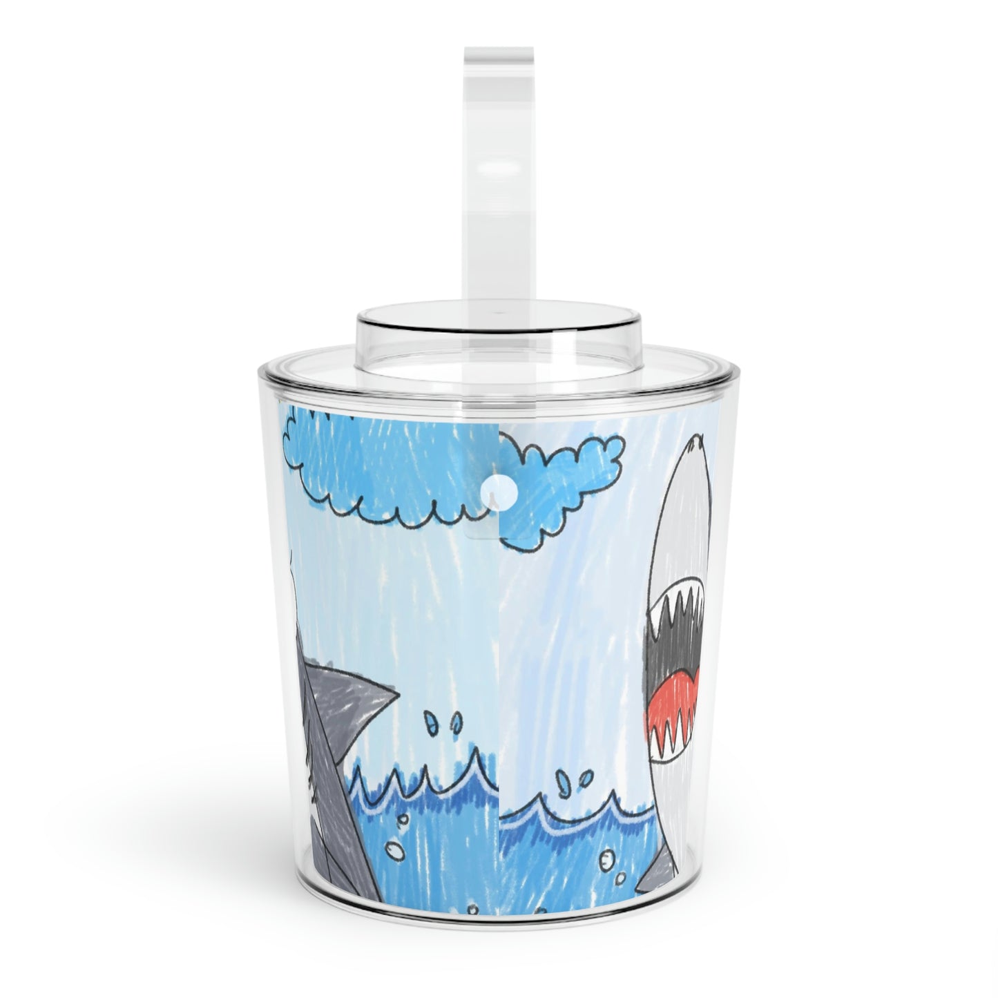 Shark Jaw Teeth Attack Ocean Sea Creature Ice Bucket with Tongs