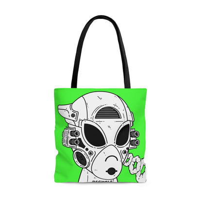 Gun Armored Blue Future Alien Cyborg Machine Visitor AOP Tote Bag