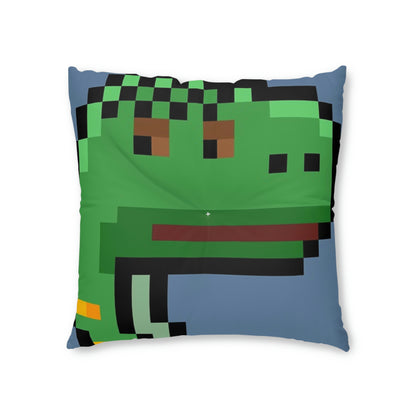 Dinosaur Dino Pixel Tufted Floor Pillow, Square