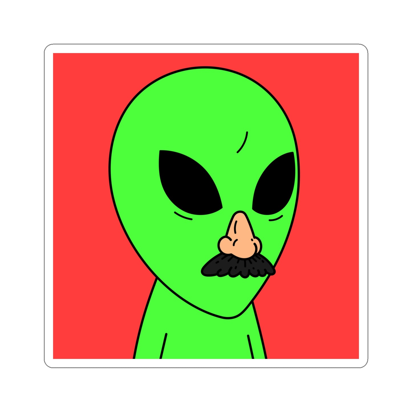 Fake Alien Human Mask Kiss-Cut Stickers