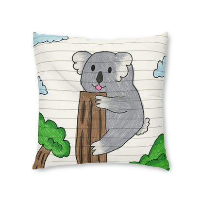 Koala Bear Animal Tree Climber Tufted Floor Pillow, Square