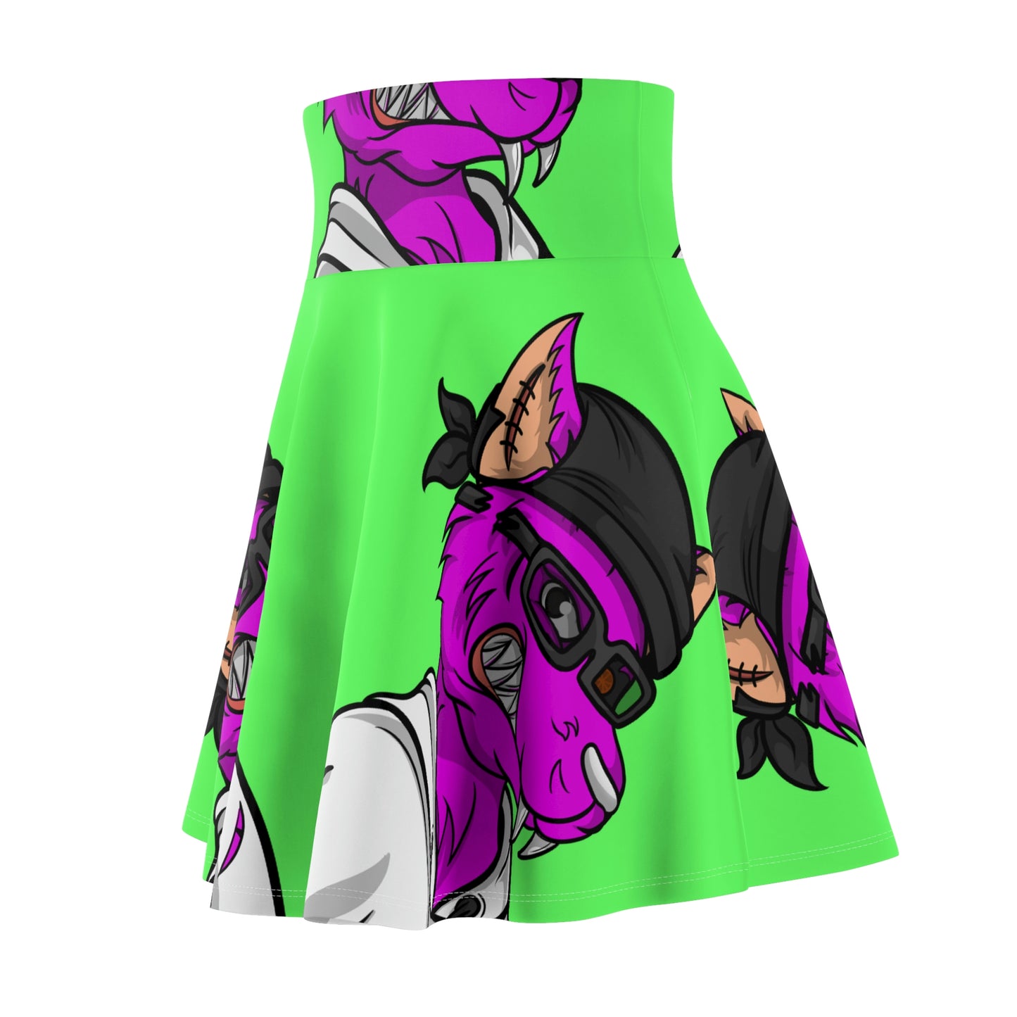 Purple Cyborg Werewolve Fitness Graphic Women's Skater Skirt