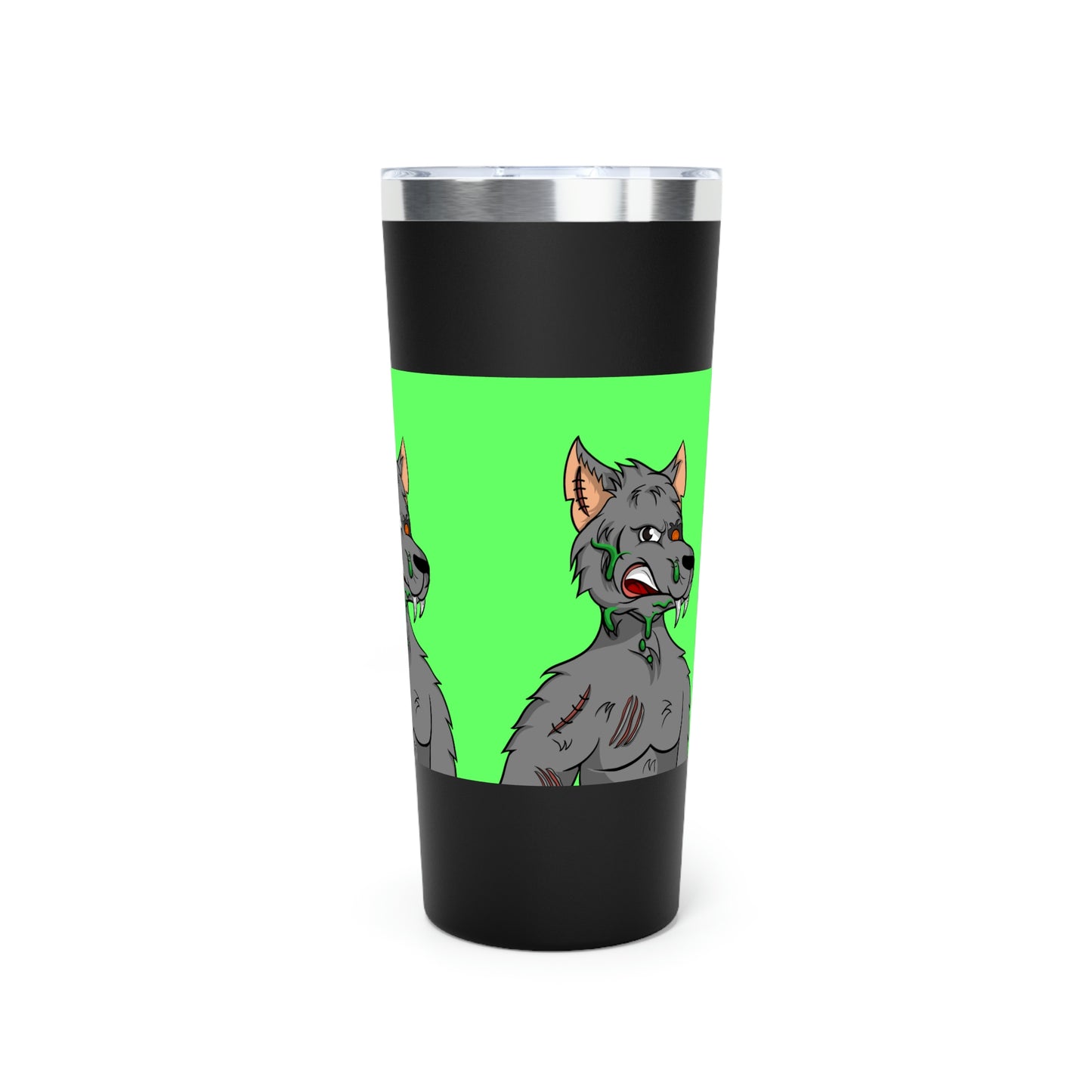 Wolf Grey Cyborg Animal Werewolve Copper Vacuum Insulated Tumbler, 22oz