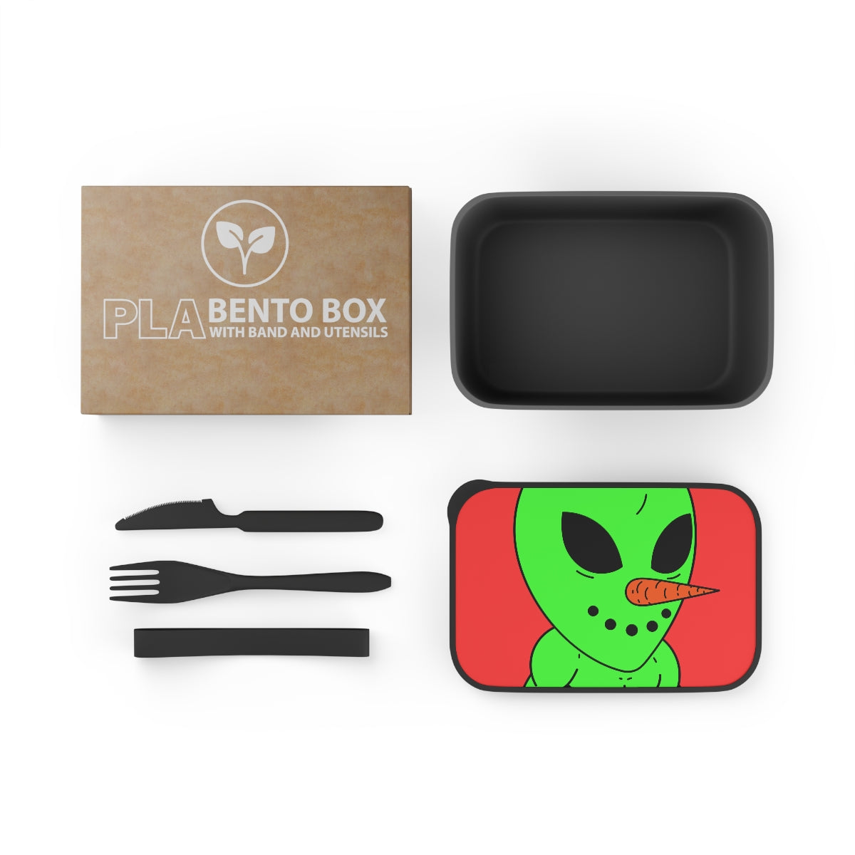 Veggie Visi The Vegetable Visitor Alien PLA Bento Box with Band and Utensils