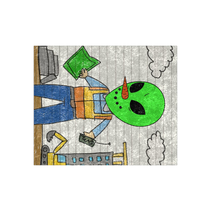 Construction Builder Building Alien Veggie Visi Vegetable Visitor Crushed Velvet Blanket