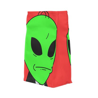 Green Hair Alien Business Black Suit Large Okay Mouth Visitor Polyester Lunch Bag