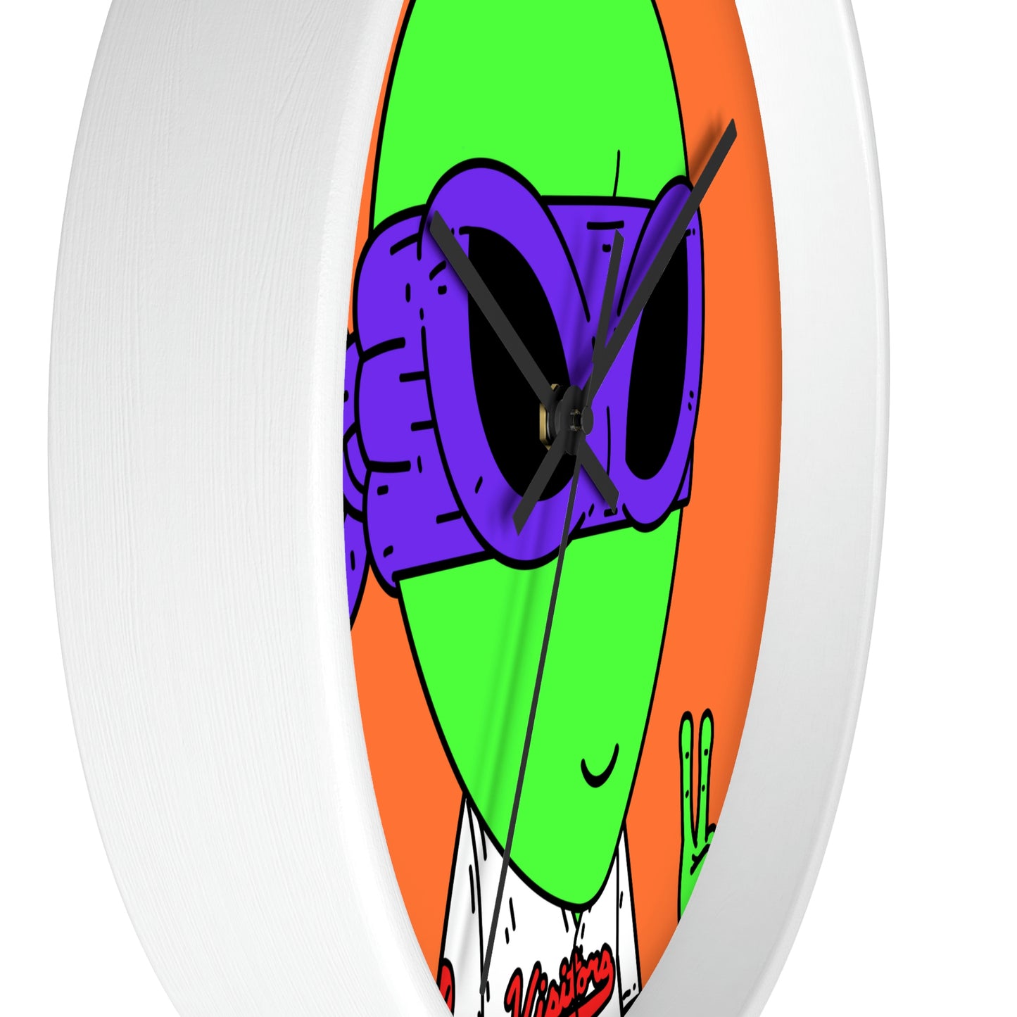 Purple Ninja Peace Visitor Jersey Alien Wall clock