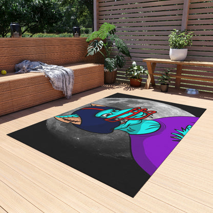 Foot Ball Full Moon American Werewolve Wolf Cyborg Outdoor Rug