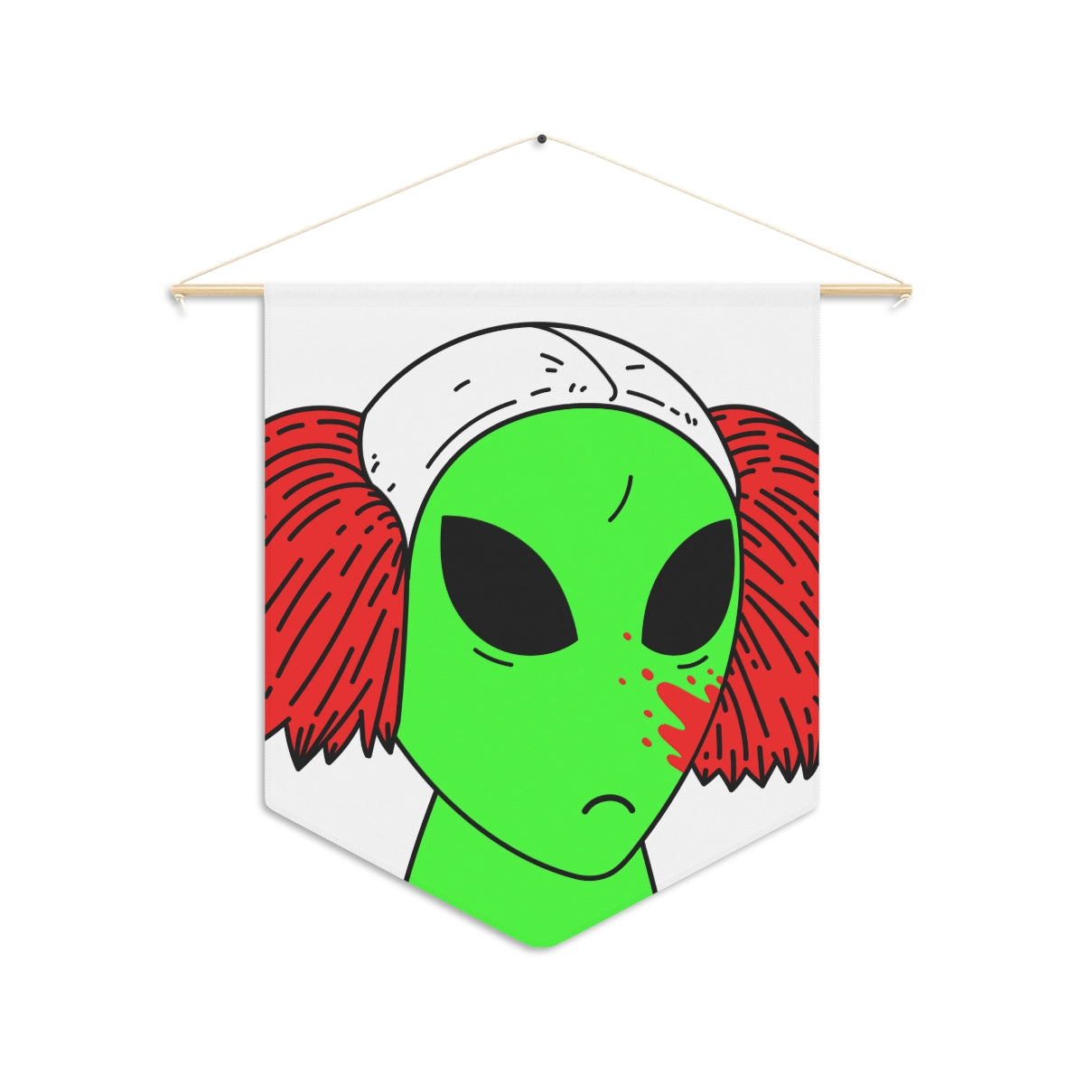 Alien Sad Clown Visitor Pennant