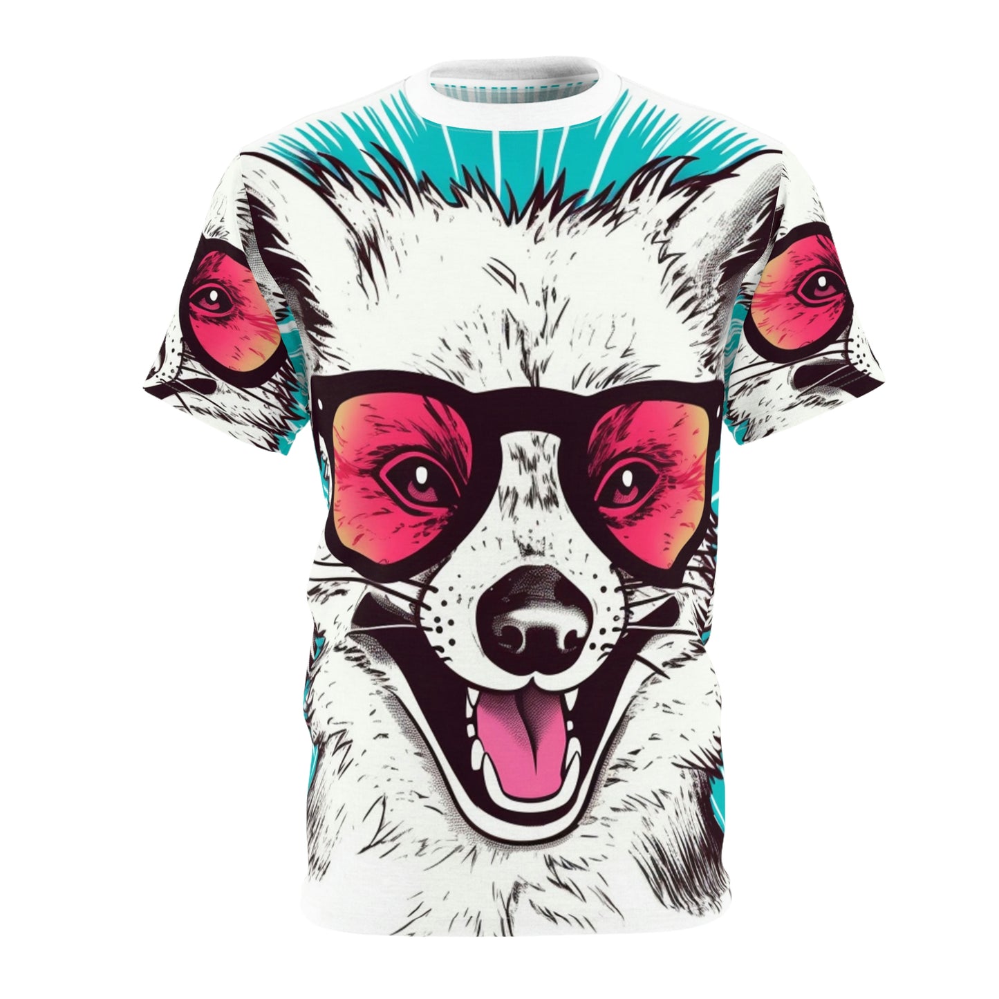 Happy Opossum Retro Cartoon Unisex Cut & Sew Tee (AOP)