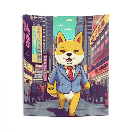 Japanese Shiba Inu Business Dog Tapestry Crypto Fan Favorite Perfect for Indoors