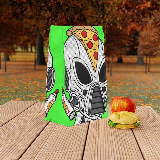 Cuchillo Peppe Pizza Viz Wiz Blindado Blanco Futuro Alien Cyborg Máquina Visitante Bolsa De Almuerzo De Poliéster 