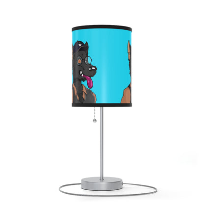 Cyborg Wolf Detective Tongue Out Lamp on a Stand, US|CA plug