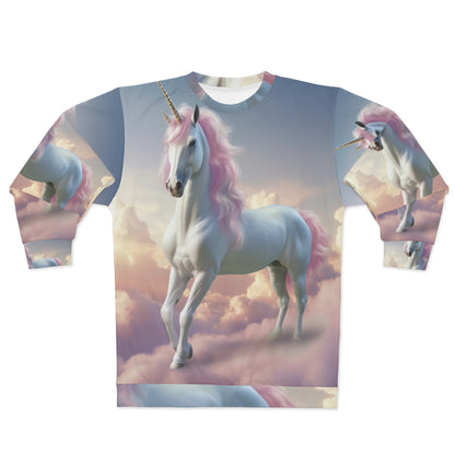 Unicorn &amp; Rainbow Artwork - Sudadera unisex con diseño pastel caprichoso (AOP)